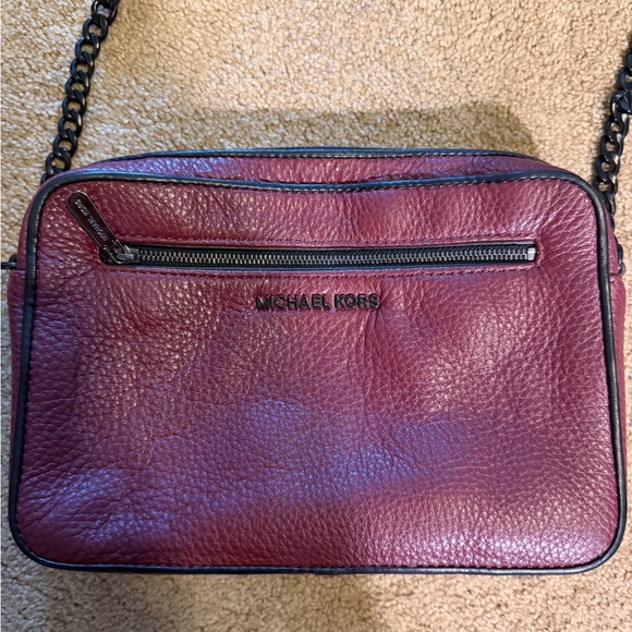 Michael Kors Handbags - Michael Kors Plum Leather Crossbody Bag